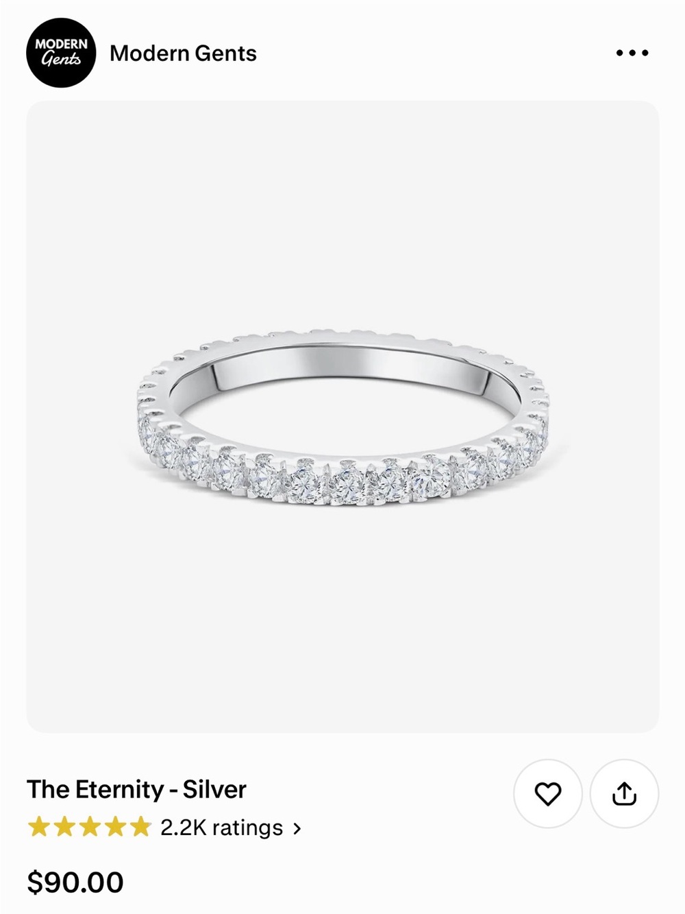 The Eternity Silver Pave Eternity Ring